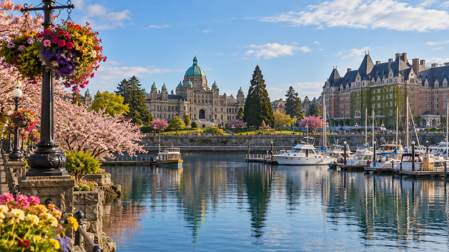 Victoria's inner harbour on a spring morning